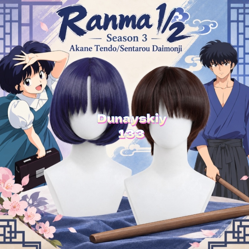 Akane Tendo Sentarou Daimonji  - đánh giá và giá Anime Cosplay Blue Hair